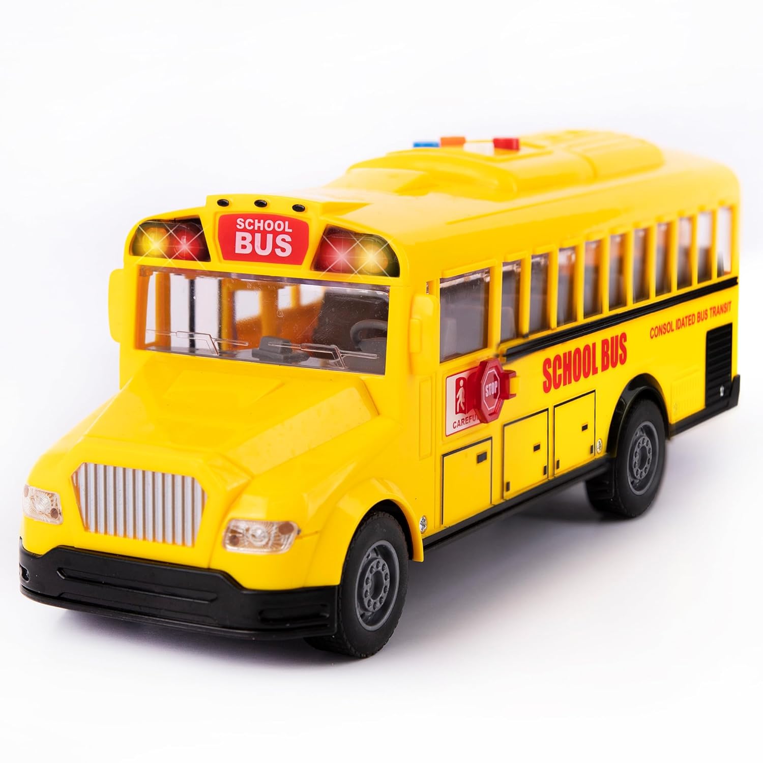 ArtCreativity ArtCreativity Yellow School Bus Toy with Flashing Lights and Sound Friction Powered 1/16 Scale Ideal Easter Gift for Kids Ages 3 and Up
