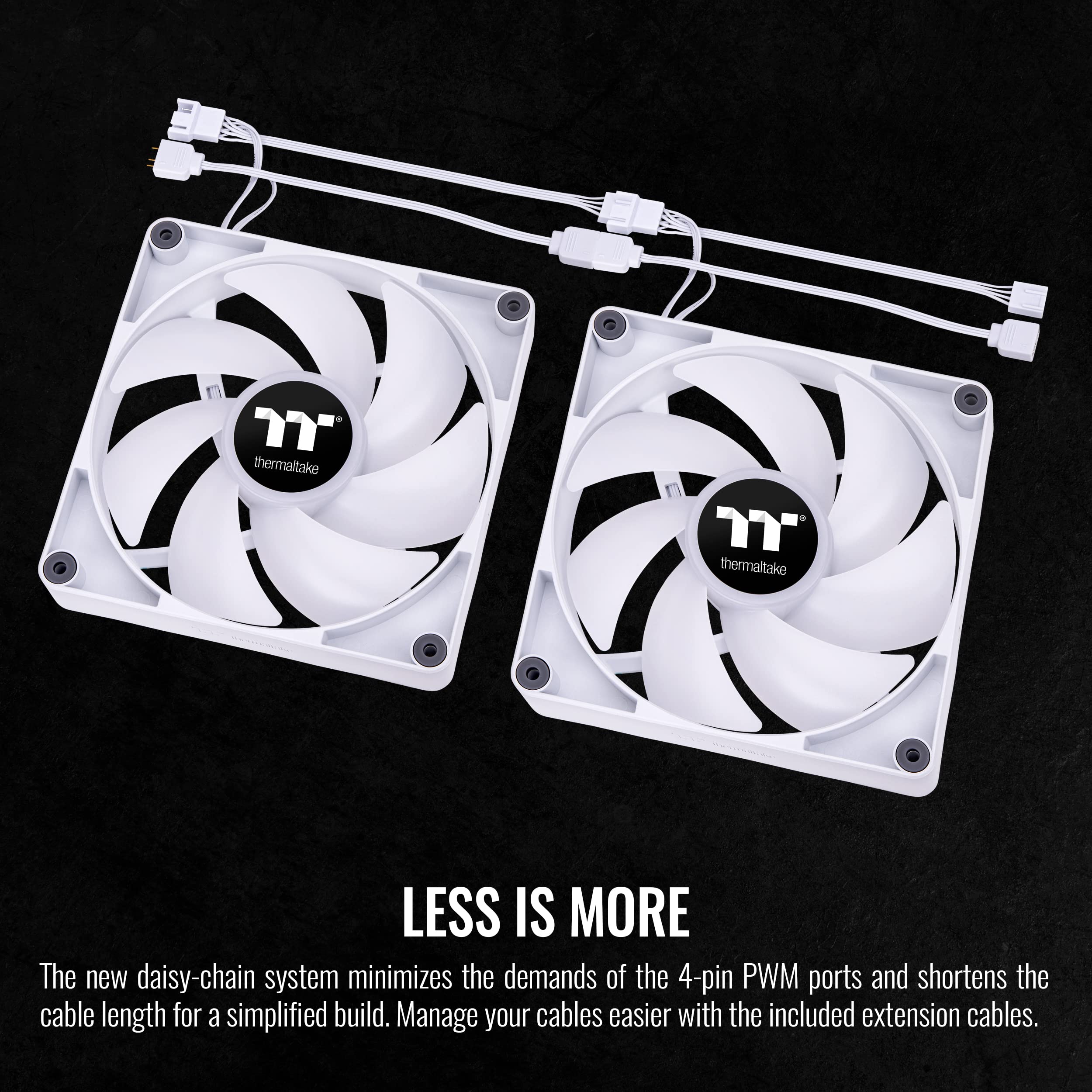 Thermaltake Thermaltake CT140 ARGB Sync White PC Cooling Fan 2 Pack 140mm with 16.8 Million Colors and 9 Addressable LEDs for Radiator and Case - View 4 of 6