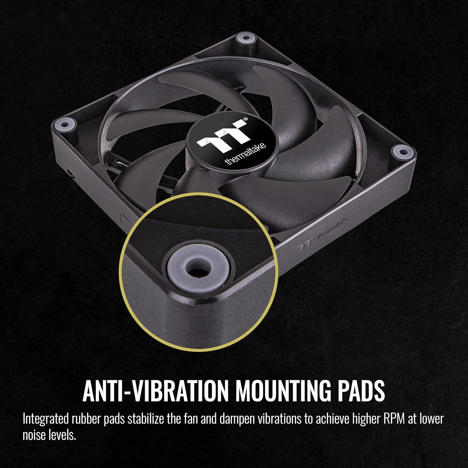 Thermaltake Thermaltake CT120 120mm PC Cooling Fan 2-Fan Pack Hydraulic Bearing Anti-Vibration Design Up to 2000 RPM Black CL-F147-PL12BL-A - View 5 of 6