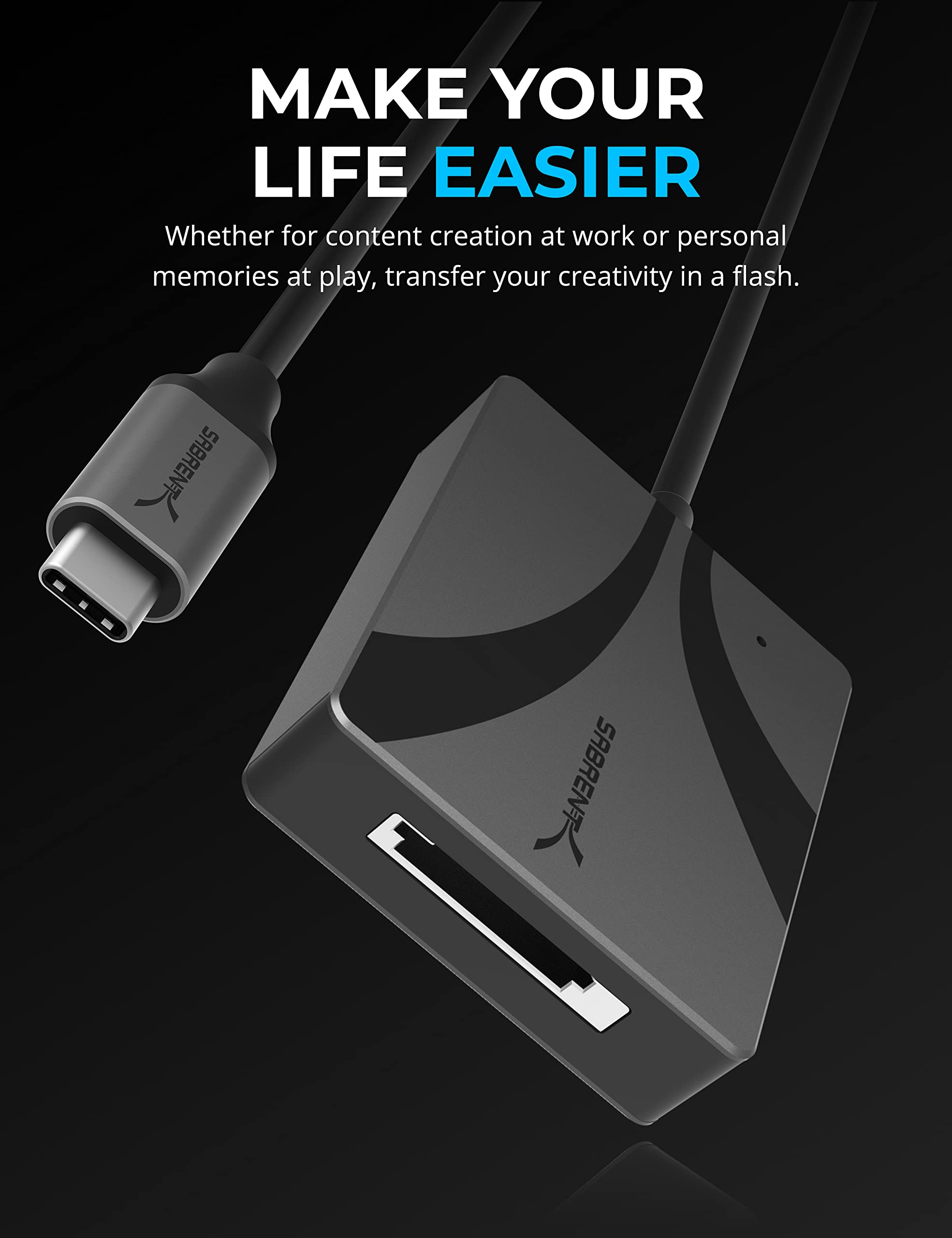 SABRENT SABRENT USB Type C CFexpress Type A Card Reader CR-CFXA Fast Data Transfer and High Performance - View 2 of 6