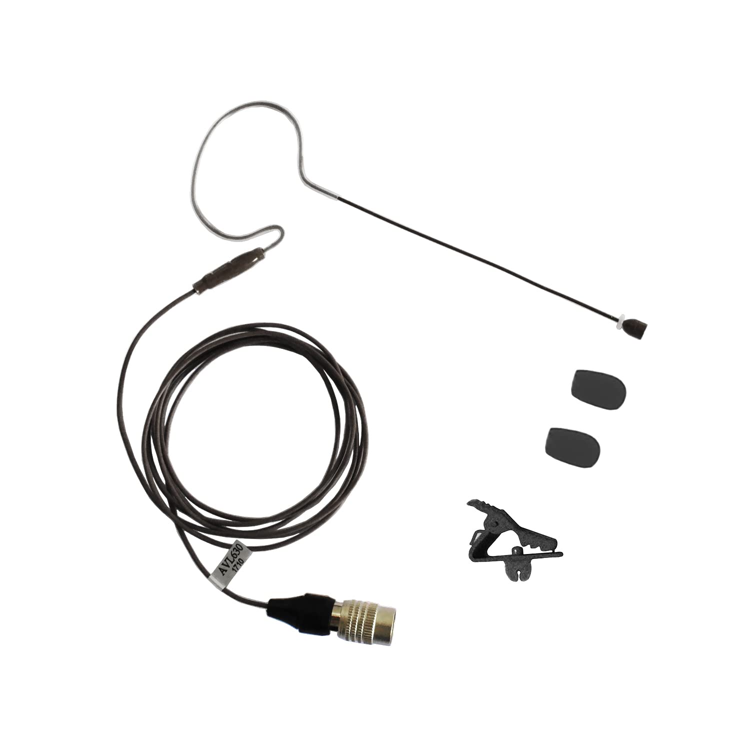 Rannsgeer Mini Headset Microphone Replacement Earhook Headset Mic for Audio Technica Wireless System (Tan)