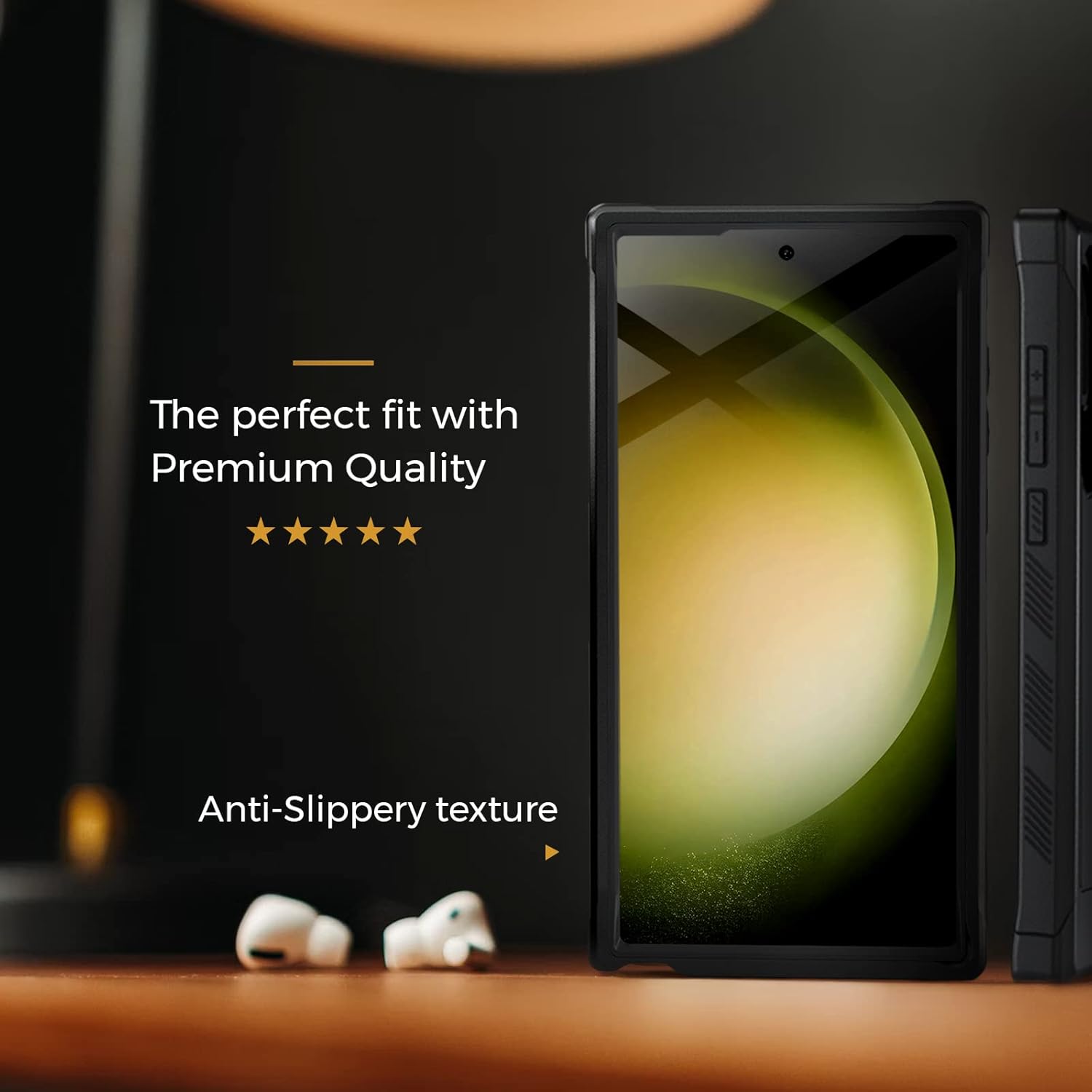 MOTIVE MOTIVE Heavy Duty Shockproof Case for Samsung Galaxy S23 Ultra Military Grade Rugged Protection Black Bunker Series Designed in New York - View 3 of 7