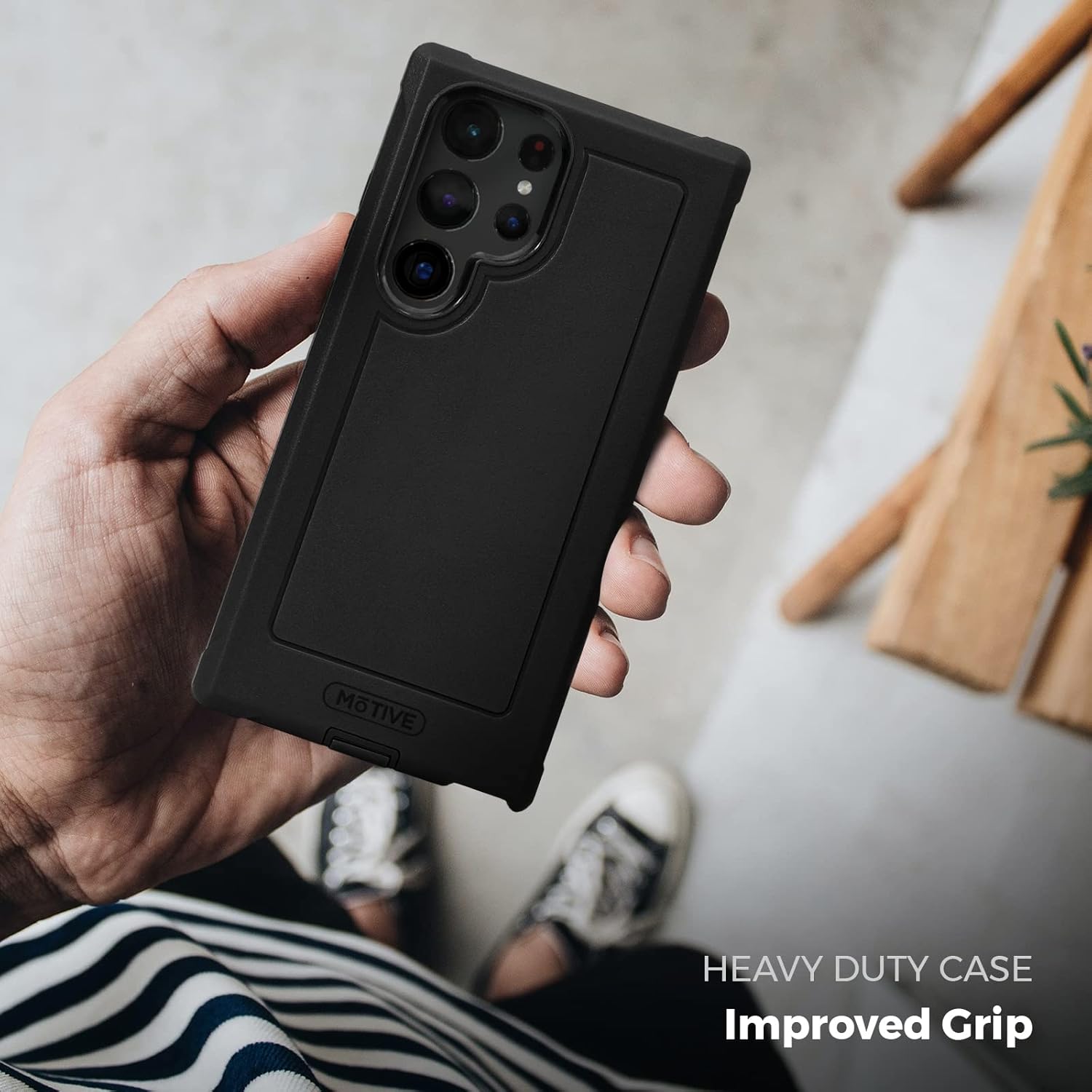 MOTIVE MOTIVE Heavy Duty Shockproof Case for Samsung Galaxy S23 Ultra Military Grade Rugged Protection Black Bunker Series Designed in New York - View 7 of 7