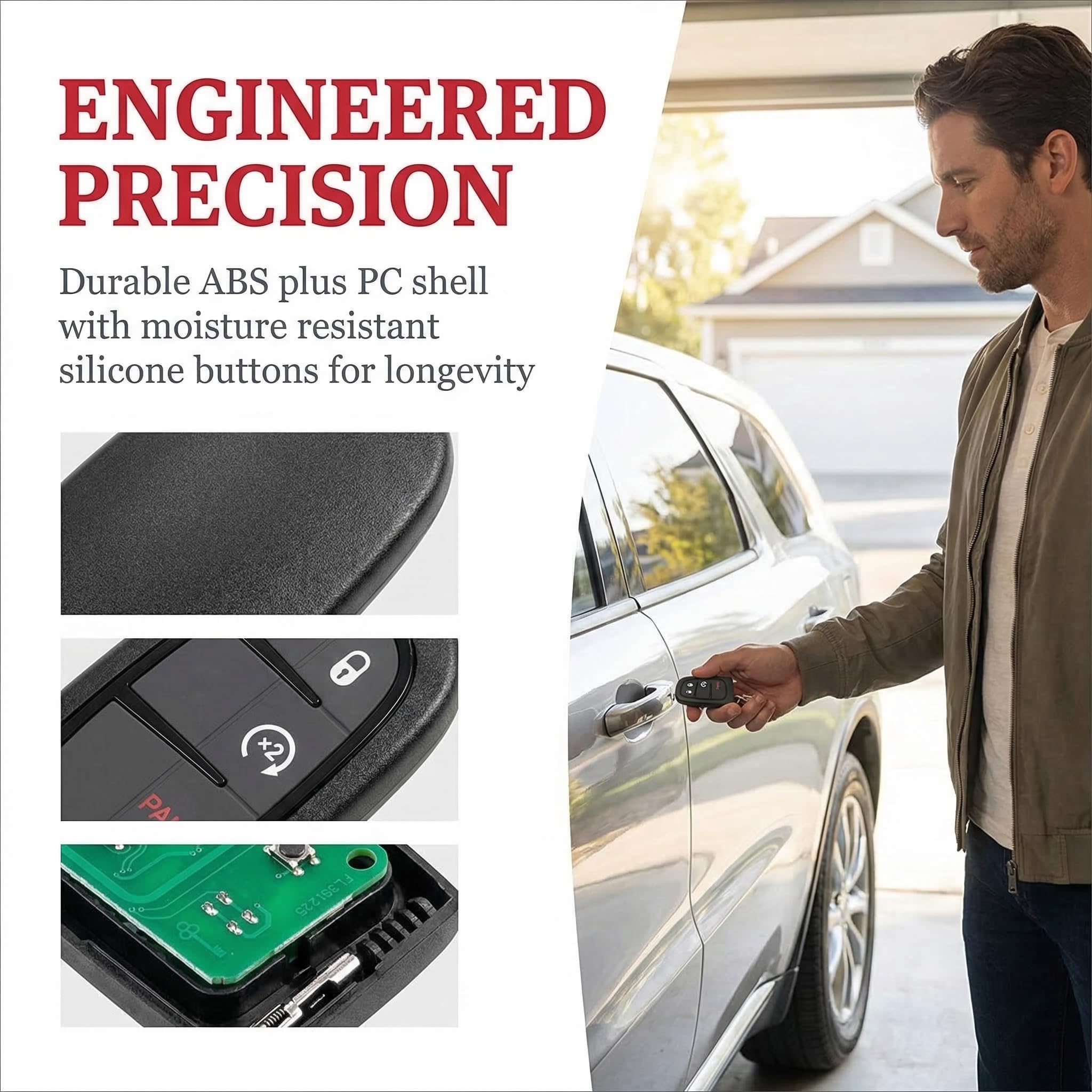 Key Fob Remote Replacement Fits for 2013 2014 2015 2016 2017 2018 Dodge Ram 1500 2500 3500 4500 Laramie Outdoorsman SLT SXT Pickup Truck Smart Car - View 2 of 5