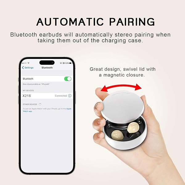 Loluka Loluka Small Invisible Earbuds Mini Wireless Bluetooth Earpiece Discreet Headphones for Work and Sports with Mic - View 9 of 9