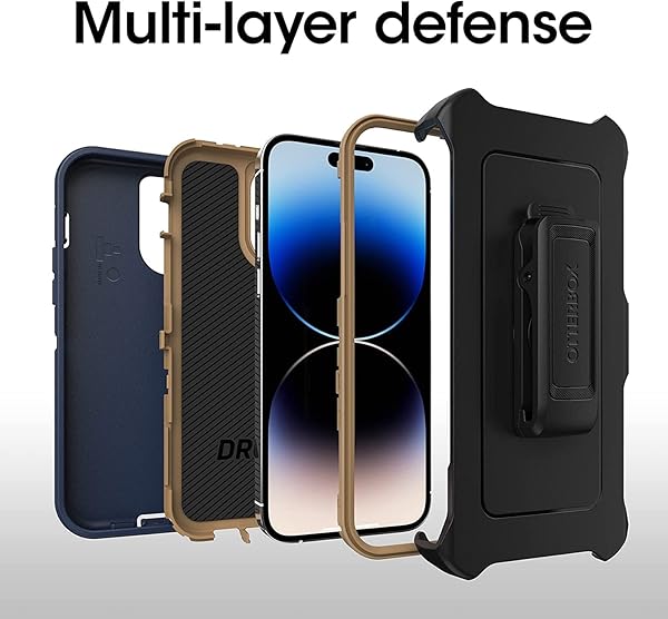 OtterBox OtterBox Defender Series Case for iPhone 14 Pro Max Rugged Durable with Holster Clip Kickstand Blue Suede Shoes - View 8 of 11