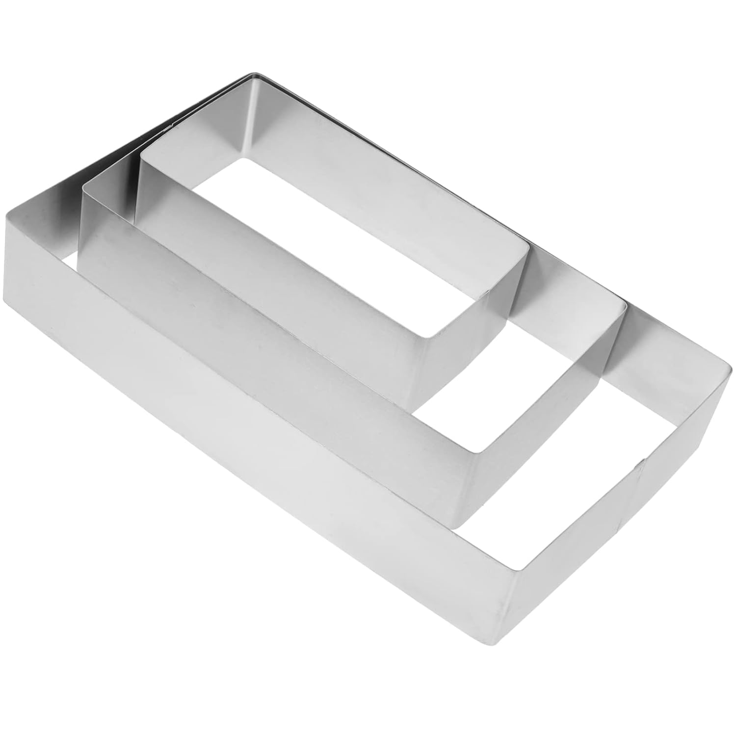 DOITOOL DOITOOL Cookie Cake Set 3Pcs Stainless Steel Mousse Cake Ring Square Cutter Pastry Tool for Birthday Party Desserts