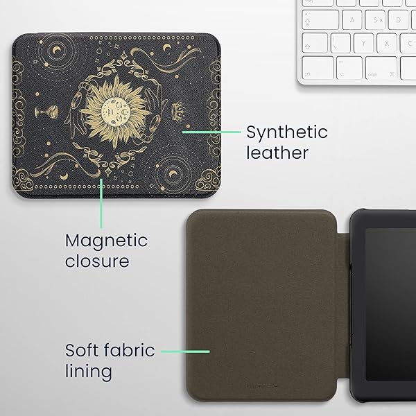 kwmobile KWMobile Tarot Card Case for Barnes & Noble Nook Glowlight 4/4e - Stylish eReader Cover in Dark Blue/Yellow/Black - View 7 of 10