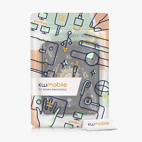 kwmobile KWMobile Tarot Card Case for Barnes & Noble Nook Glowlight 4/4e - Stylish eReader Cover in Dark Blue/Yellow/Black - View 9 of 10