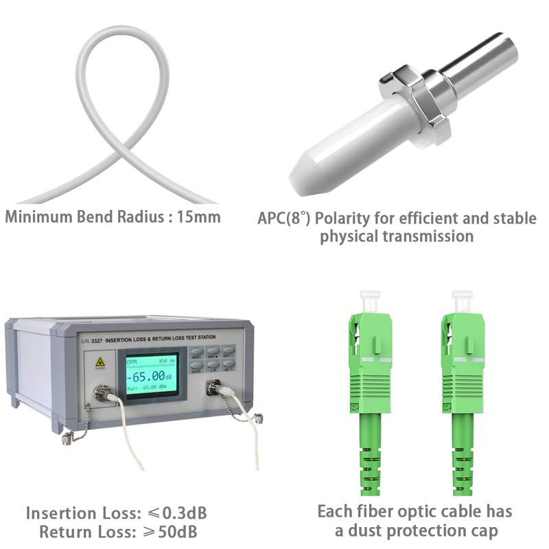 Single Mode Fiber Patch Cables OS2 LC to LC 20m(65ft), Options 7inch~1000ft, SM Singlemode Fiber Optic Cable 10G SMF LSZH Duplex 9 125?m OD 2.0mm - View 5 of 7