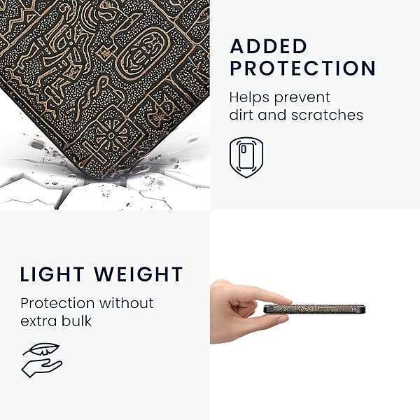 kwmobile KWMobile Case for Kobo Clara 2E & Tolino Shine 4 - Egyptian Figures Gold/Black eReader Cover - View 6 of 10