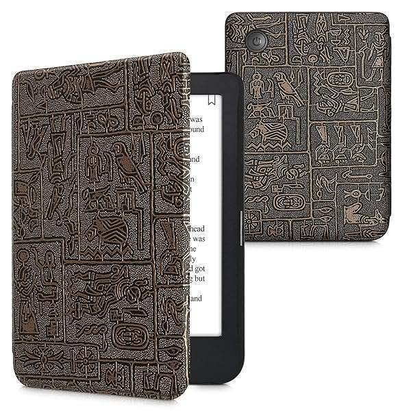 kwmobile KWMobile Case for Kobo Clara 2E & Tolino Shine 4 - Egyptian Figures Gold/Black eReader Cover - View 3 of 10