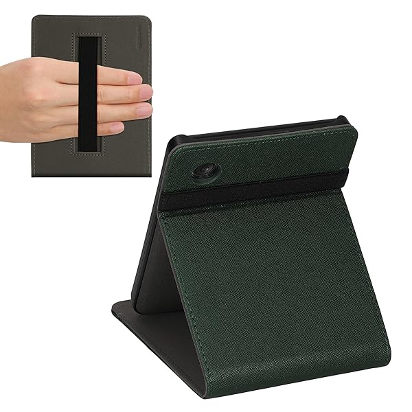 kwmobile KWMobile Dark Green Cover for Kobo Clara 2E & Tolino Shine 4 - Case with Strap & Stand - View 7 of 9