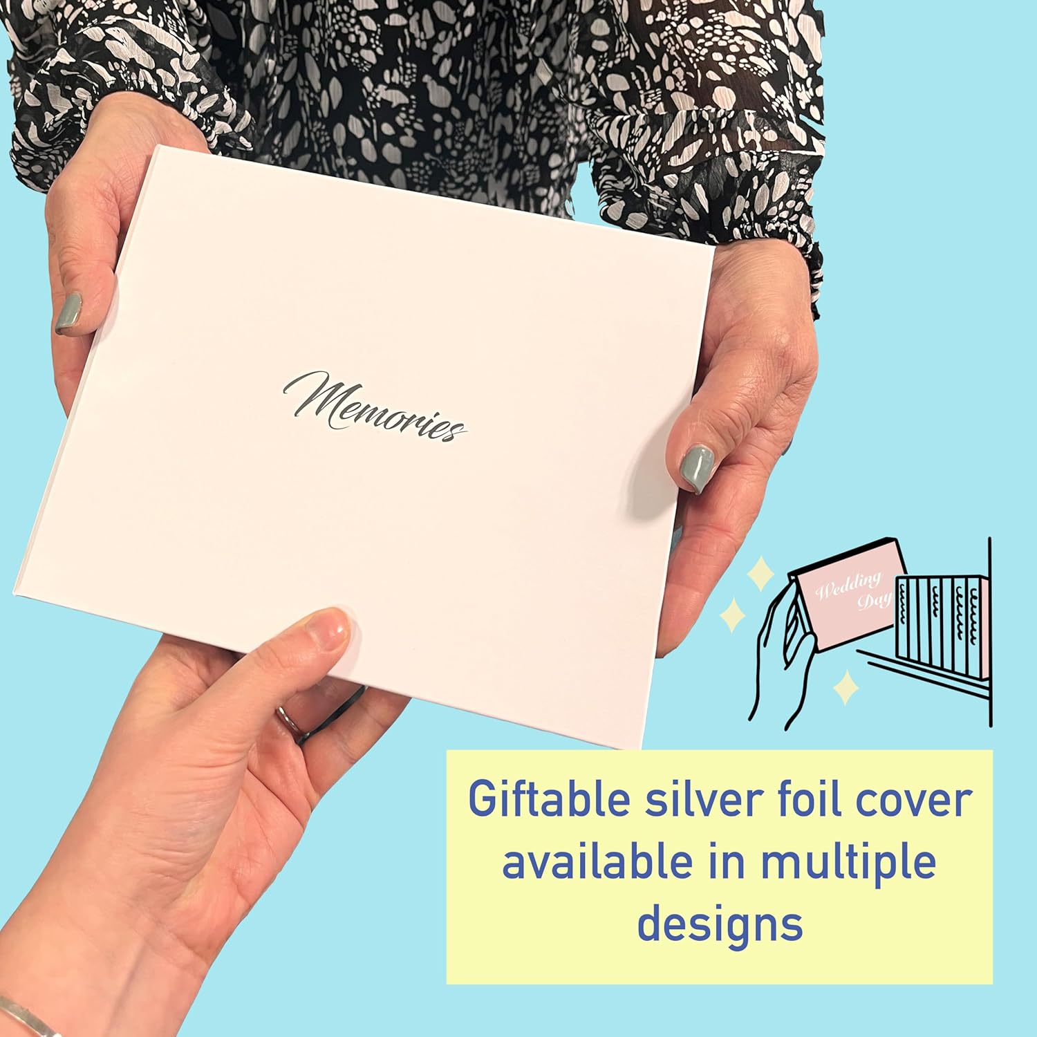 Talking Print Talking Print 7 Inch IPS HD Video Memory Book A5 Hard Back Digital Photo Frame Upload Your Video and Images 4GB Storage Silver Foil Cover - View 6 of 8