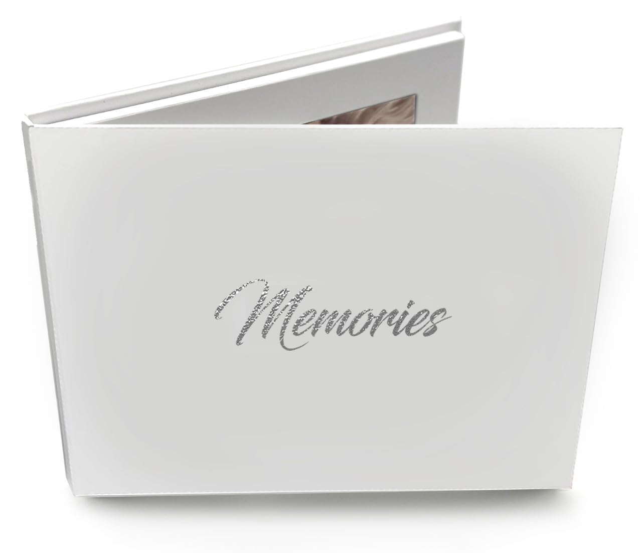 Talking Print Talking Print 7 Inch IPS HD Video Memory Book A5 Hard Back Digital Photo Frame Upload Your Video and Images 4GB Storage Silver Foil Cover