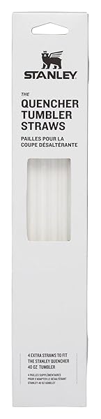 STANLEY Stanley Reusable Quencher Straws 4-Pack | BPA-Free Straws for 40oz Tumblers | Clear & Eco-Friendly Drinking Solution