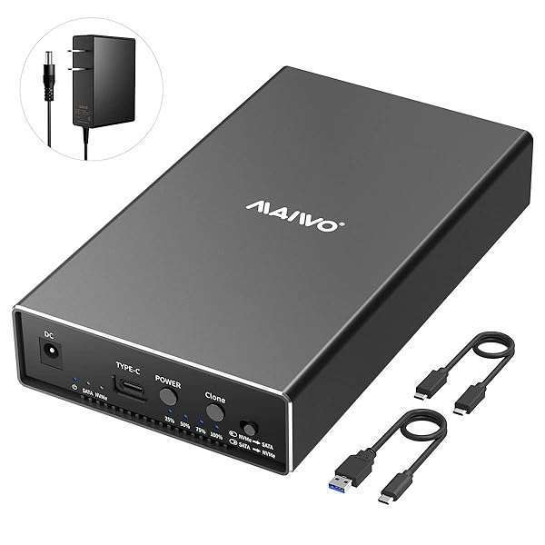 MAIWO MAIWO M.2 NVMe & SATA SSD/HDD Cloner Dock - 10Gbps, 22TB Capacity, UASP, Offline Clone & Auto Sleep - View 7 of 7
