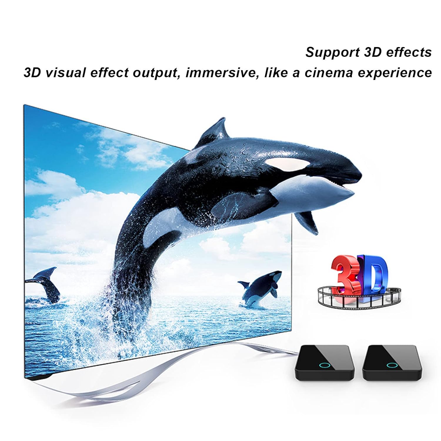 ASHATA PAT810 HDMI and Receiver System 1080P 4K HD Video Transmitter Receiver 150Mbps HDMI 3D Video Extender for AV 98.4ft Range - View 2 of 9