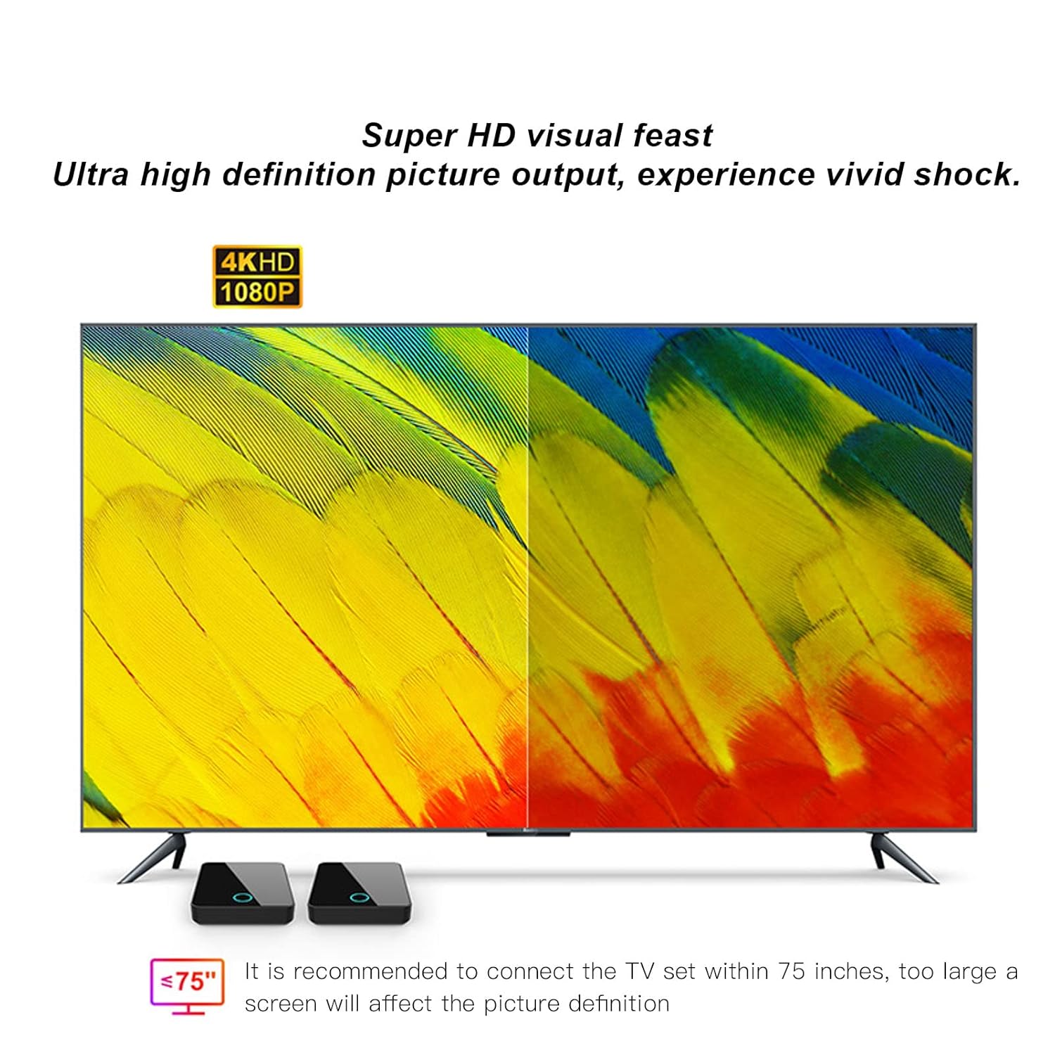 ASHATA PAT810 HDMI and Receiver System 1080P 4K HD Video Transmitter Receiver 150Mbps HDMI 3D Video Extender for AV 98.4ft Range - View 4 of 9