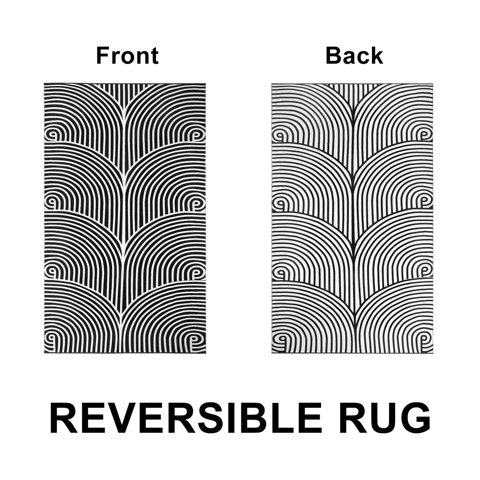 Tiffasea Tiffasea Kitchen Rugs 2.6x8 Machine Washable Runner Large Laundry Room Extra Long Hallway Cotton Woven Black White Outdoor Carpet - View 5 of 9