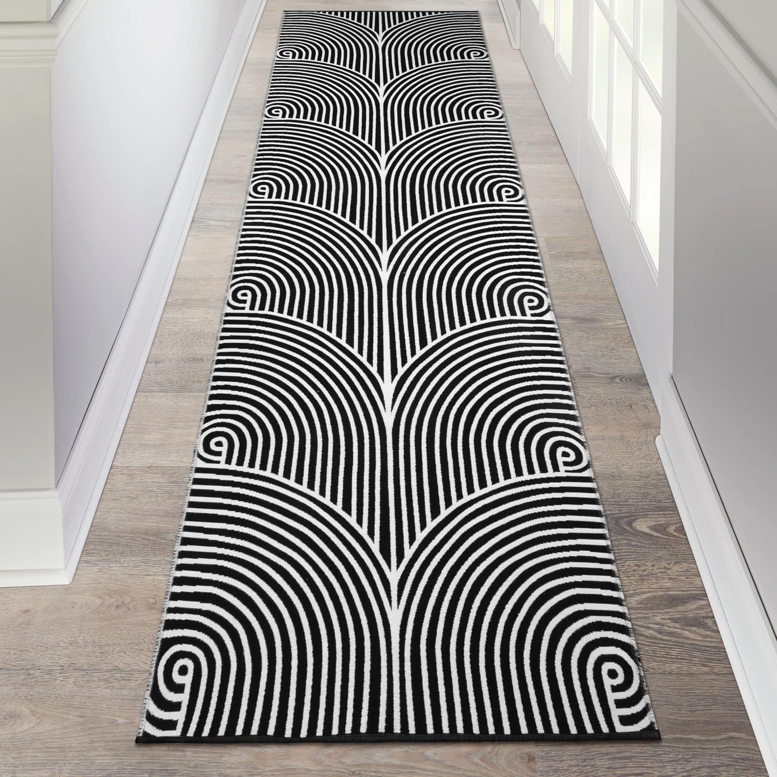 Tiffasea Tiffasea Kitchen Rugs 2.6x8 Machine Washable Runner Large Laundry Room Extra Long Hallway Cotton Woven Black White Outdoor Carpet - View 9 of 9