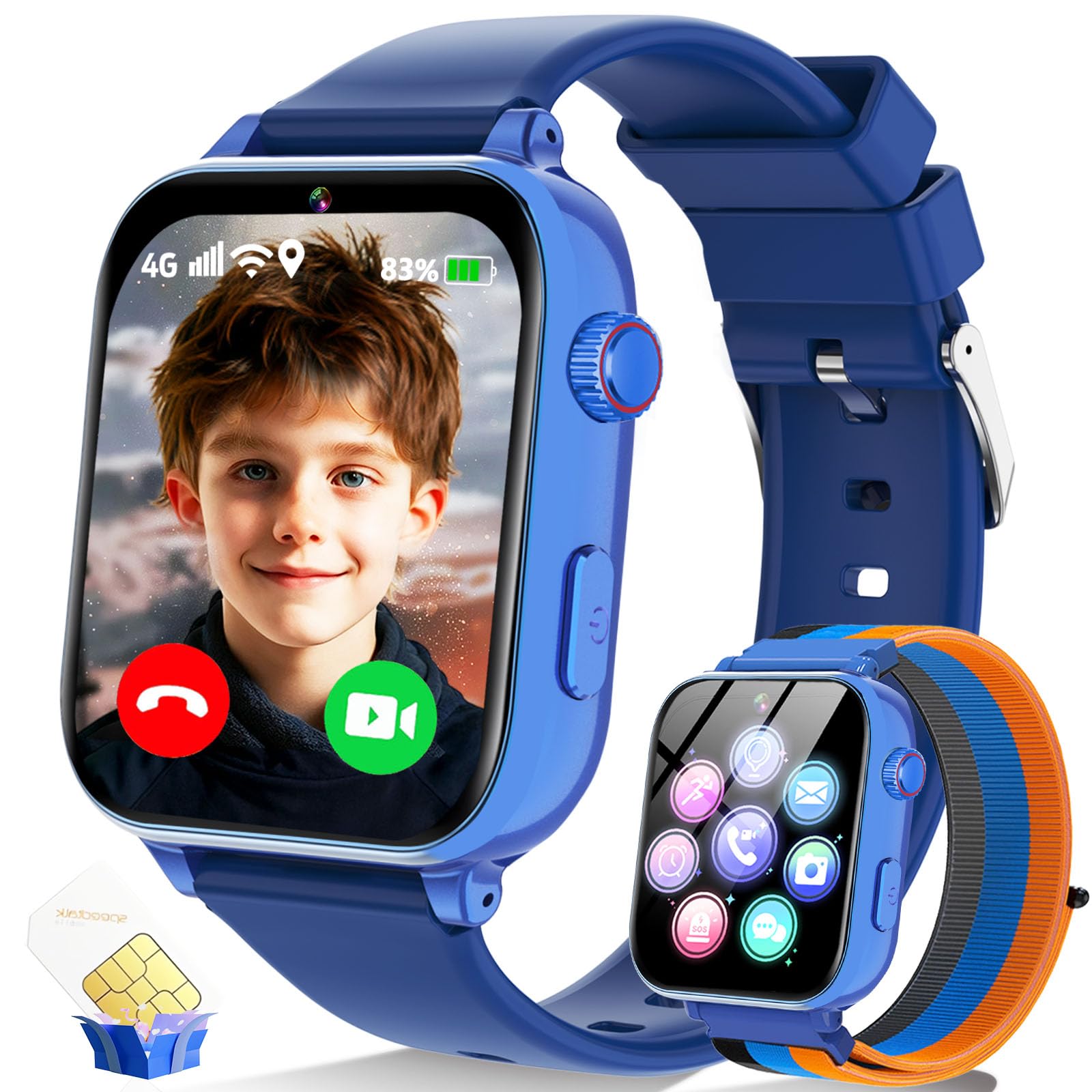Kids Smart Watch Girls Boys - Smart Watch for Kids Game Watch Gifts for 4-12 Years Old with 15 Games Camera Alarm Video Music Player Pedometer