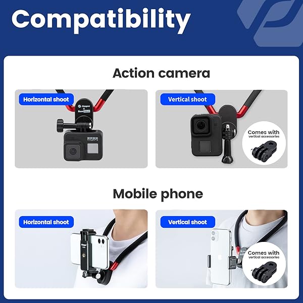 Fotopro Fotopro POV Neck Selfie Holder: Flexible Silicone Mount for Action Cameras & Phones - View 5 of 10