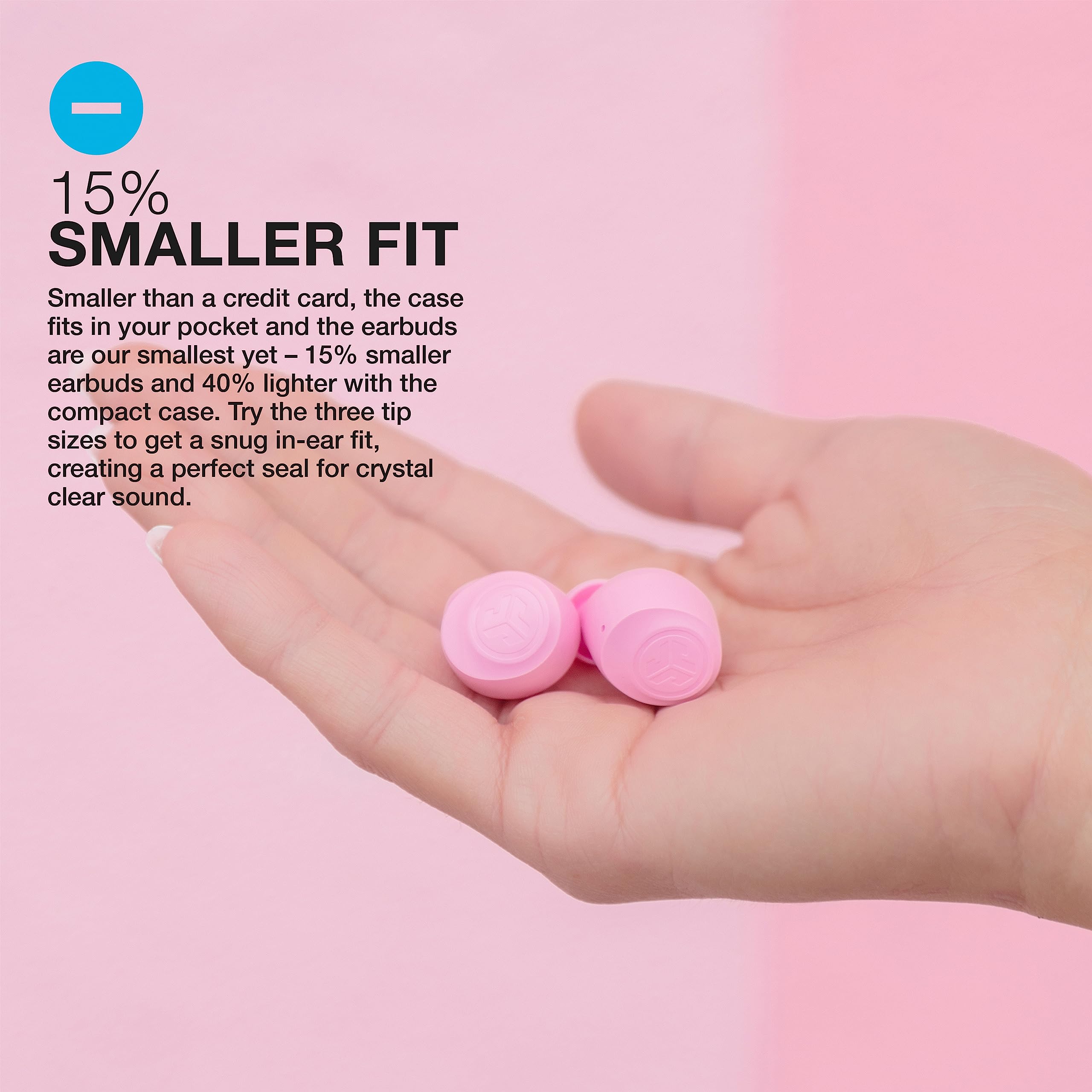 JLab JLab Go Air Pop Pink True Wireless Earbuds: IPX4, Dual Connect, Bluetooth 5, 3 EQ Settings - View 5 of 7