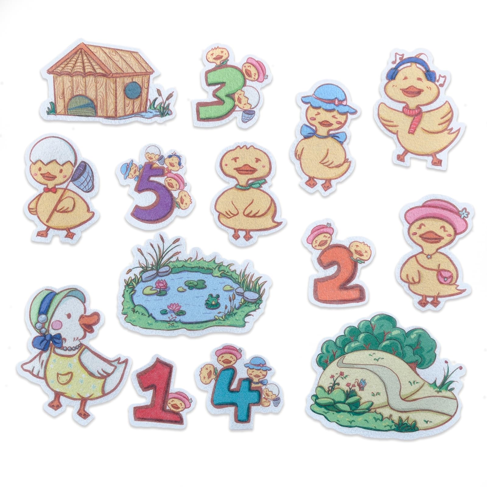 CHEFAN Felt Flannel Board Stories for Toddler, Five Little Ducks, Preschool Felt Activities, Flannel Graphic