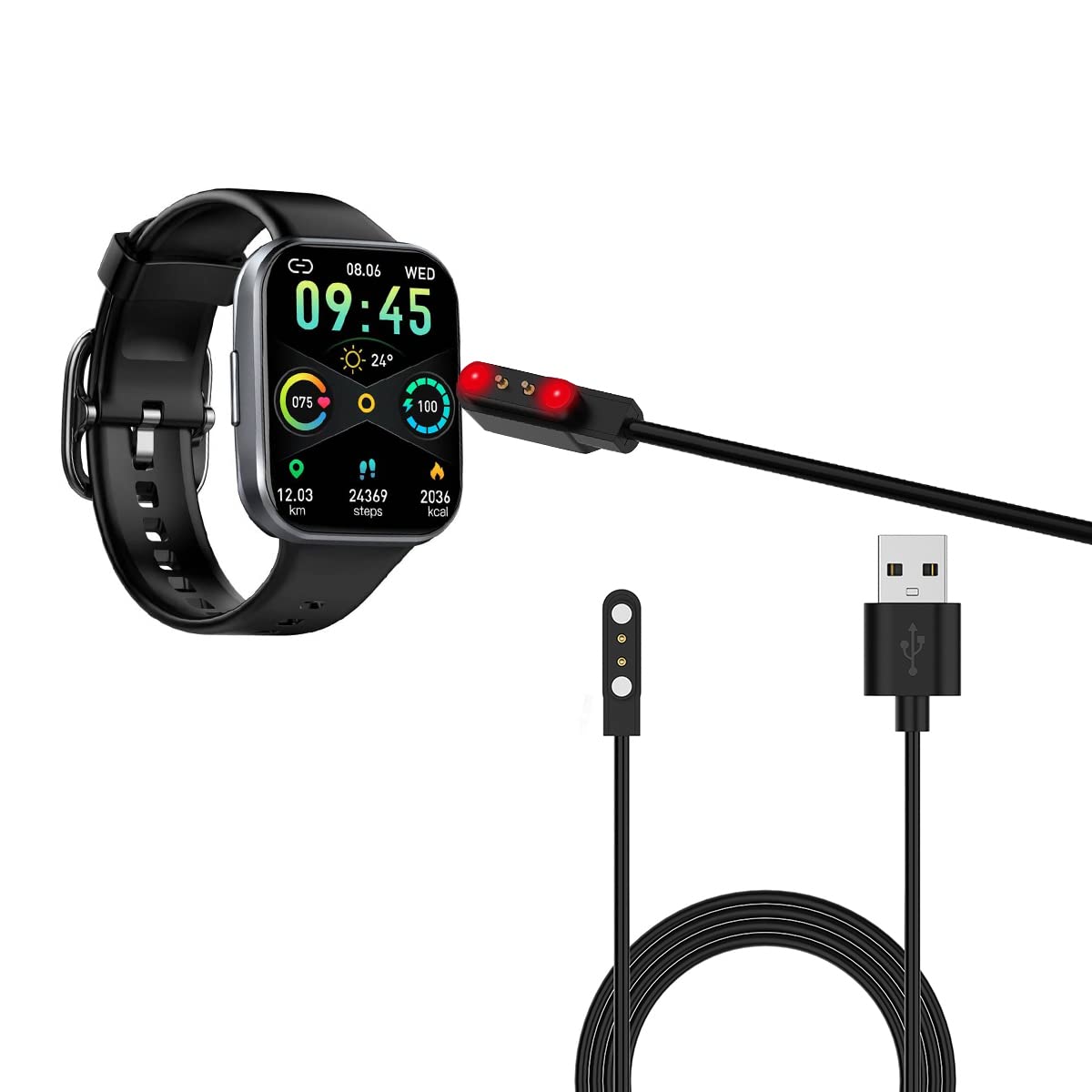 yiqungo Yiqungo USB Cable for MOLOCY Q23 Smartwatch Magnetic Charger for Jugeman Q23 Smart Watch Fast Charging Solution