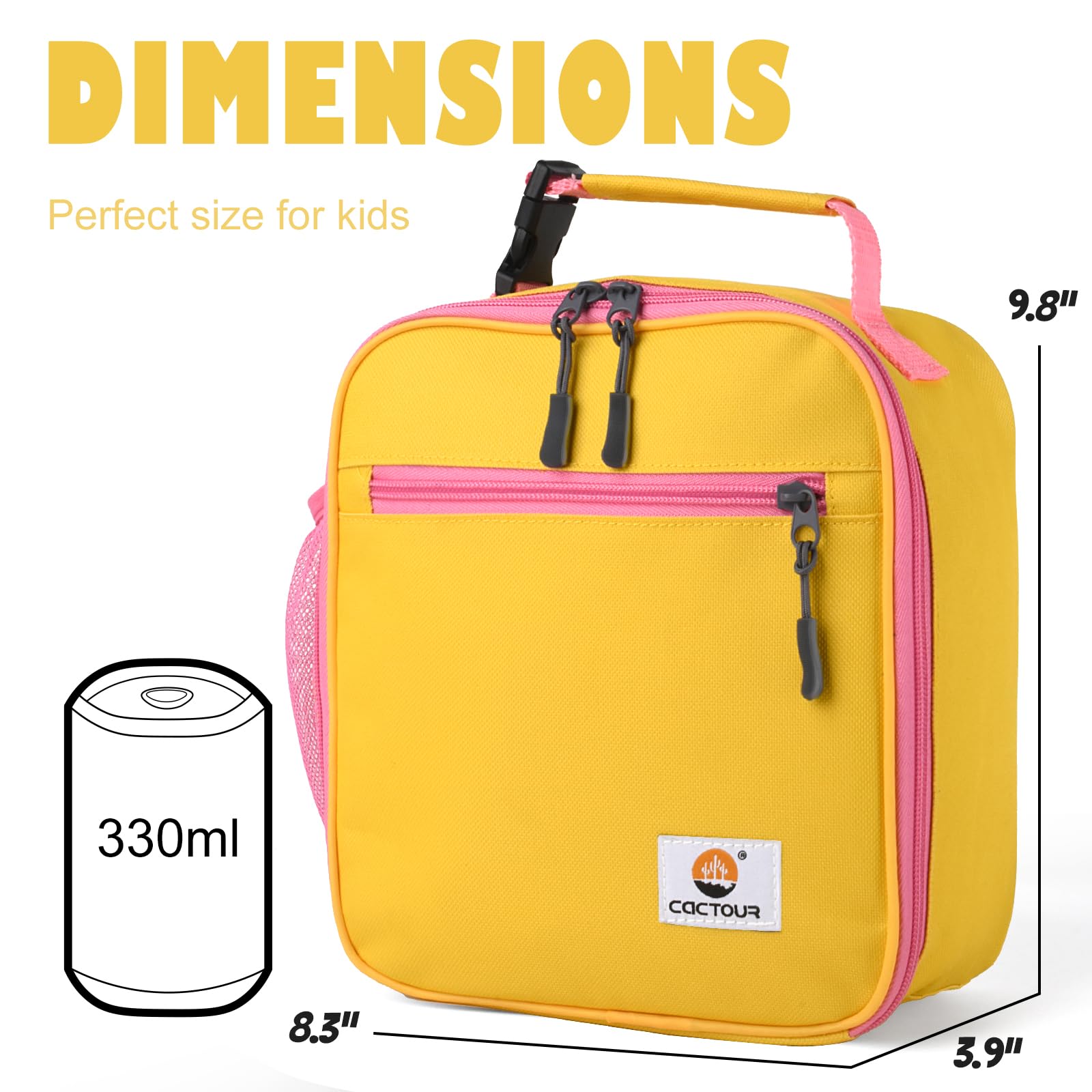 CaCTOUR CaCTOUR Kids Lunch Box Premium Insulated Soft Bag Mini Cooler for School Work Picnic Blue - View 3 of 6