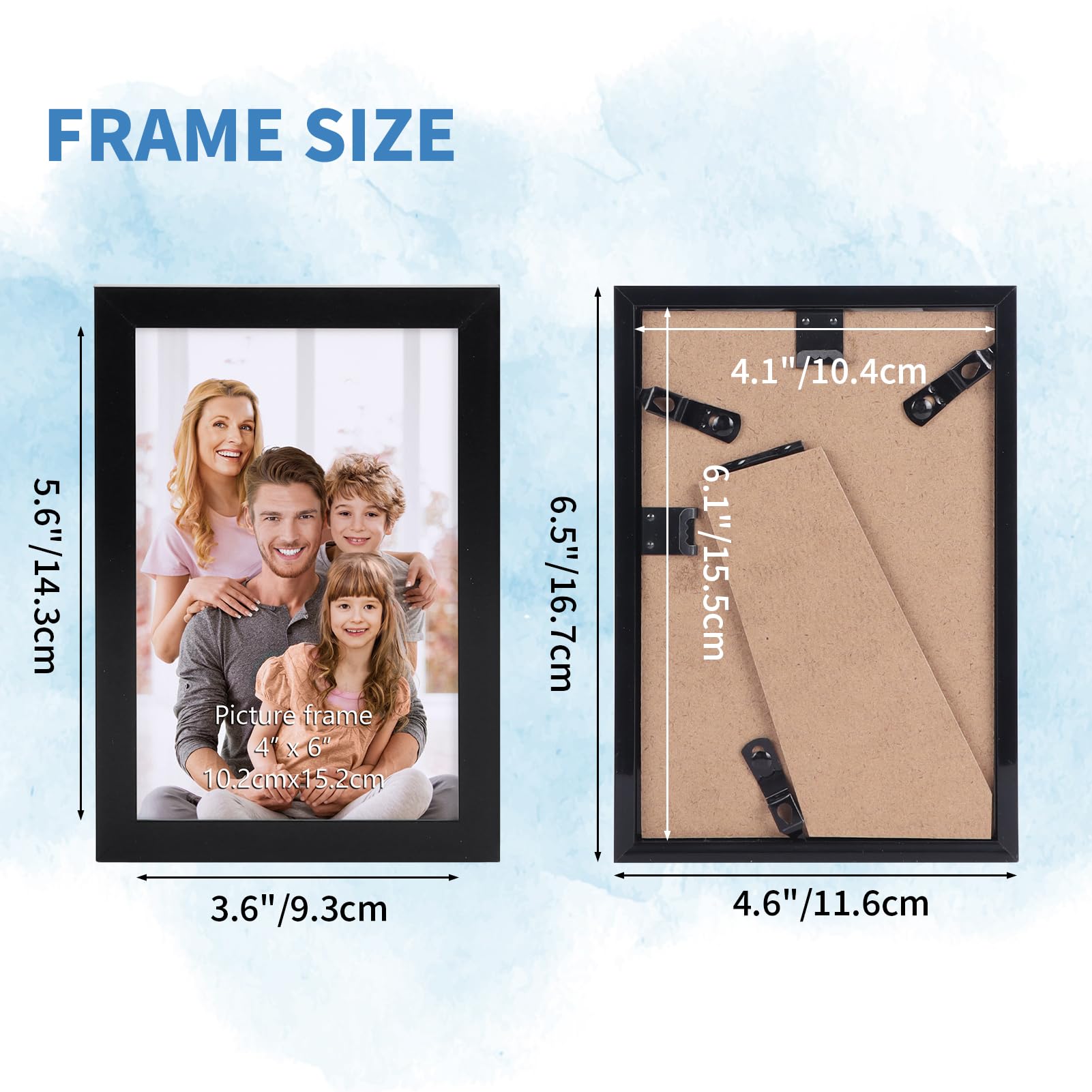 WIFTREY WIFTREY 18 Pack 4x6 Black Picture Frames for Wall Hanging and Tabletop Display - View 2 of 8