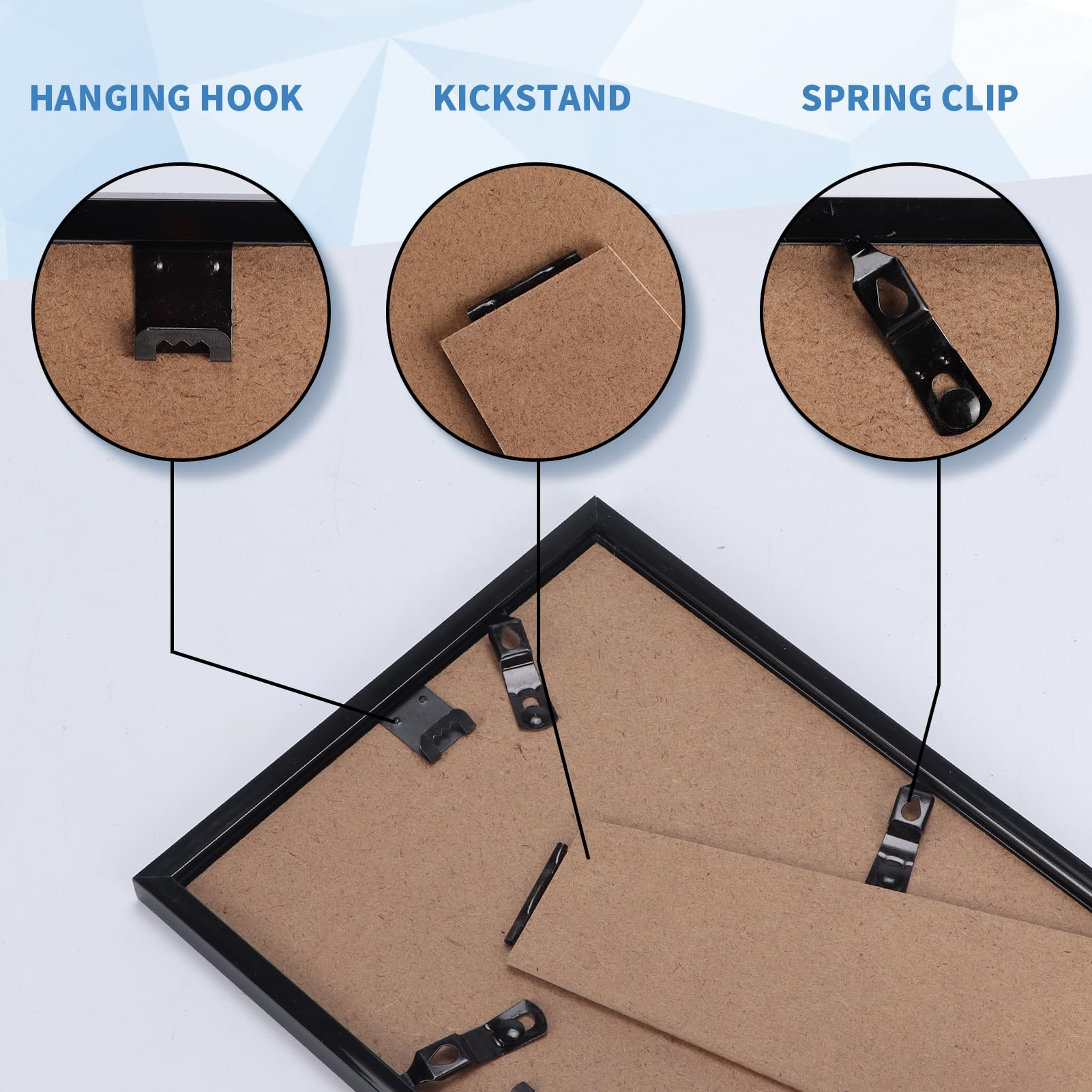 WIFTREY WIFTREY 18 Pack 4x6 Black Picture Frames for Wall Hanging and Tabletop Display - View 4 of 8