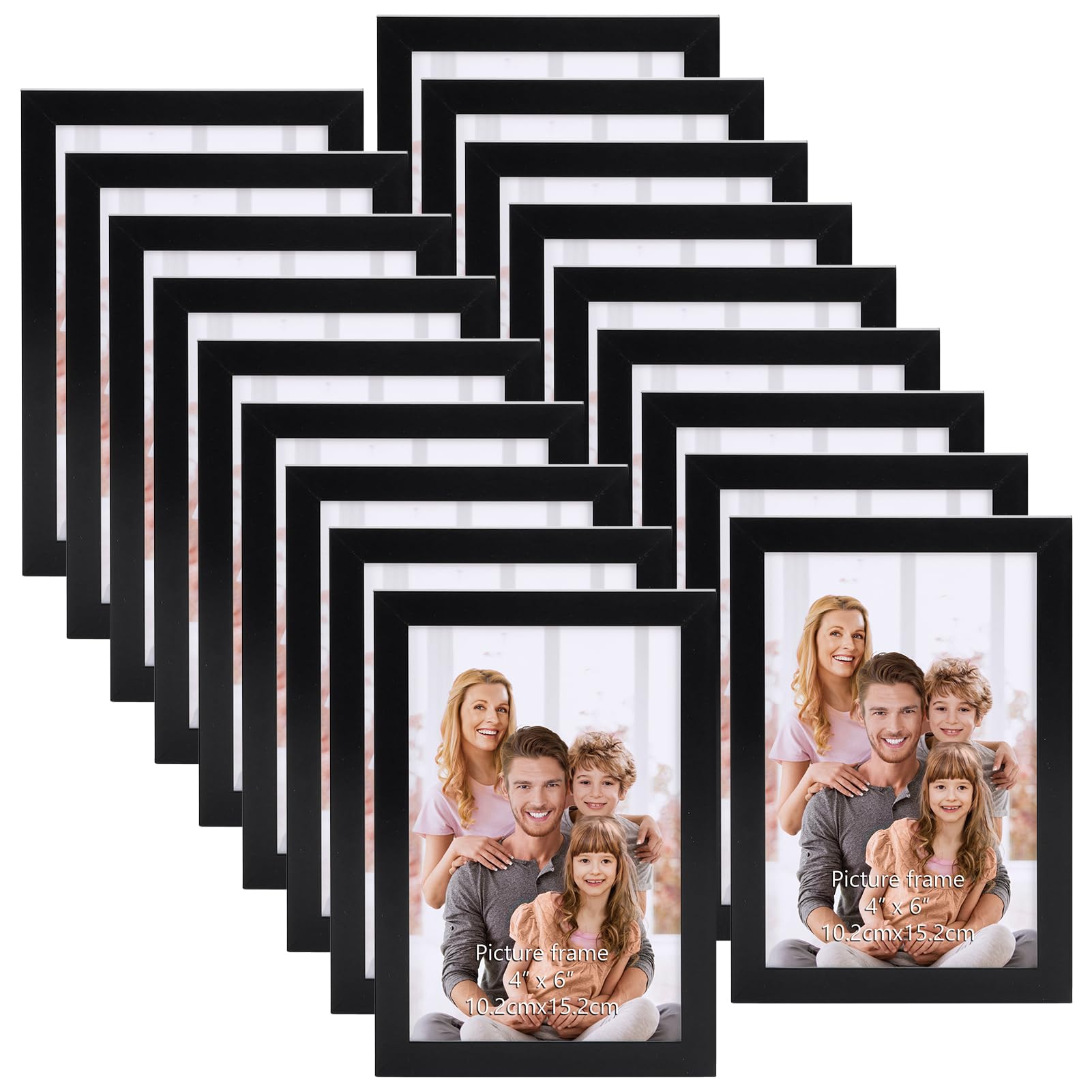 WIFTREY WIFTREY 18 Pack 4x6 Black Picture Frames for Wall Hanging and Tabletop Display