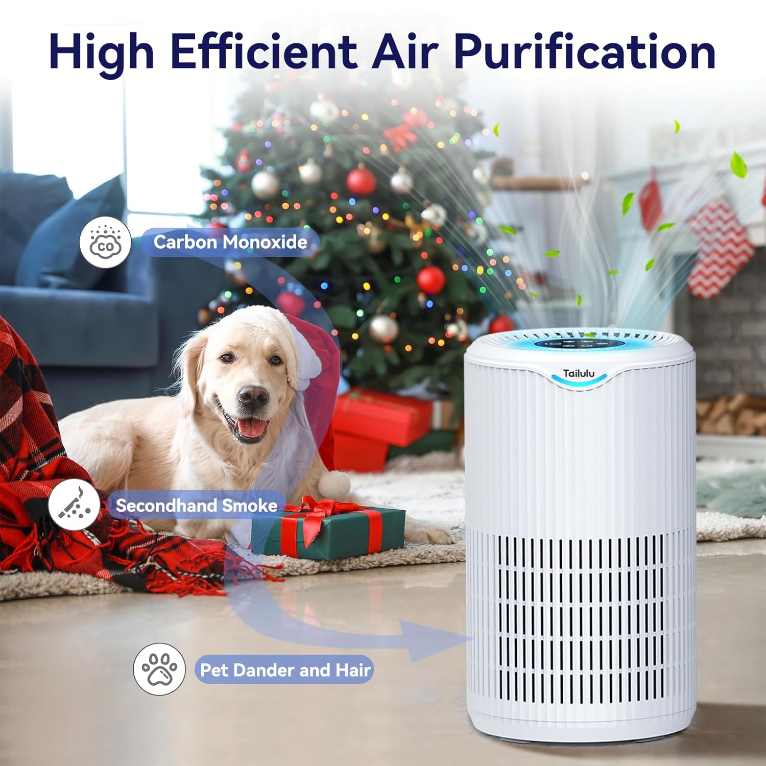 Tailulu Tailulu H13 HEPA Air Purifier for Large Rooms Up to 1500 Sq Ft Ideal for Pet Dander Smoke Odor Dust Pollen in Bedroom Living Room Office - View 7 of 8