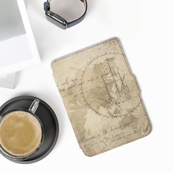 kwmobile KWMobile Vintage Brown Case for Kobo Clara 2E & Tolino Shine 4 - Stylish eReader Cover for Travel - View 4 of 10