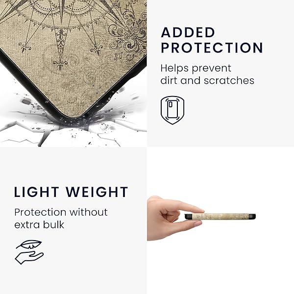 kwmobile KWMobile Vintage Brown Case for Kobo Clara 2E & Tolino Shine 4 - Stylish eReader Cover for Travel - View 6 of 10