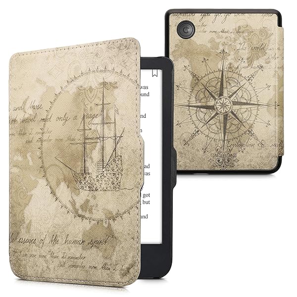 kwmobile KWMobile Vintage Brown Case for Kobo Clara 2E & Tolino Shine 4 - Stylish eReader Cover for Travel - View 2 of 10