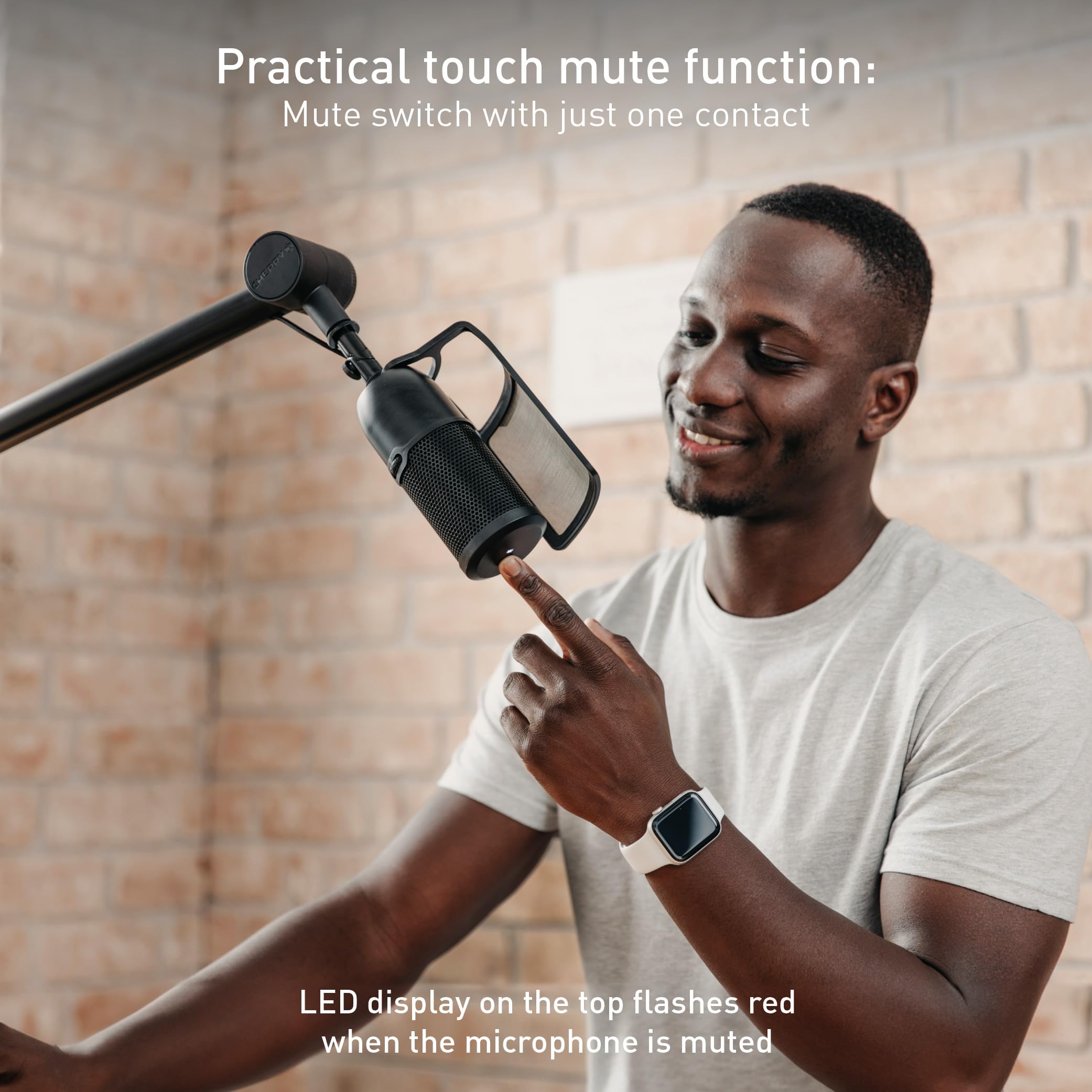 Cherry Cherry UM Series 3.0 PRO RGB USB Microphone for PC Mac Gaming Recording Streaming Podcasting Studio Black - View 5 of 6