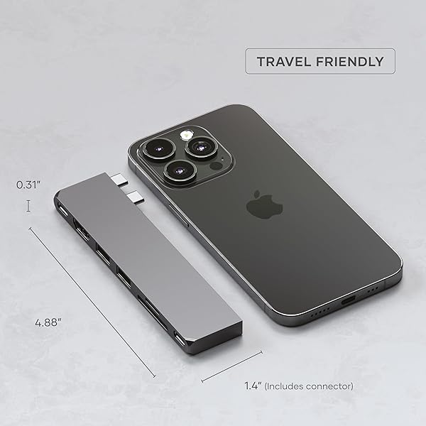 Satechi Satechi USB C Hub Pro 7-in-1 Adapter: 100W PD, 4K HDMI, USB4, for MacBook M1 M2 M3 - Space Gray - View 9 of 9