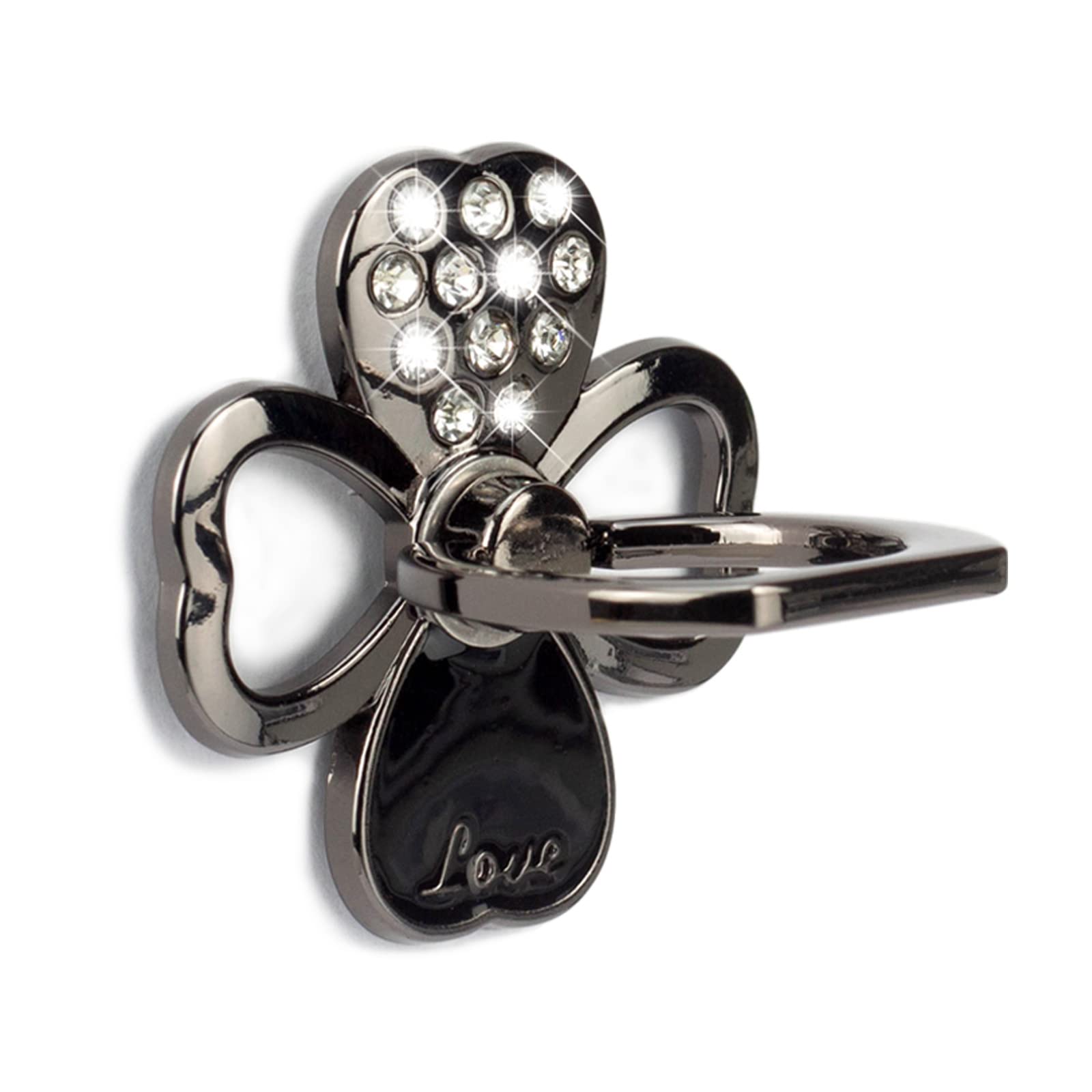 [2 Pack] Lucky Four Leaf Clover Cell Phone Ring Holder Stand, 360 Degree Rotation Finger Ring Kickstand with Polished Metal Phone Grip for Magnetic - View 2 of 8