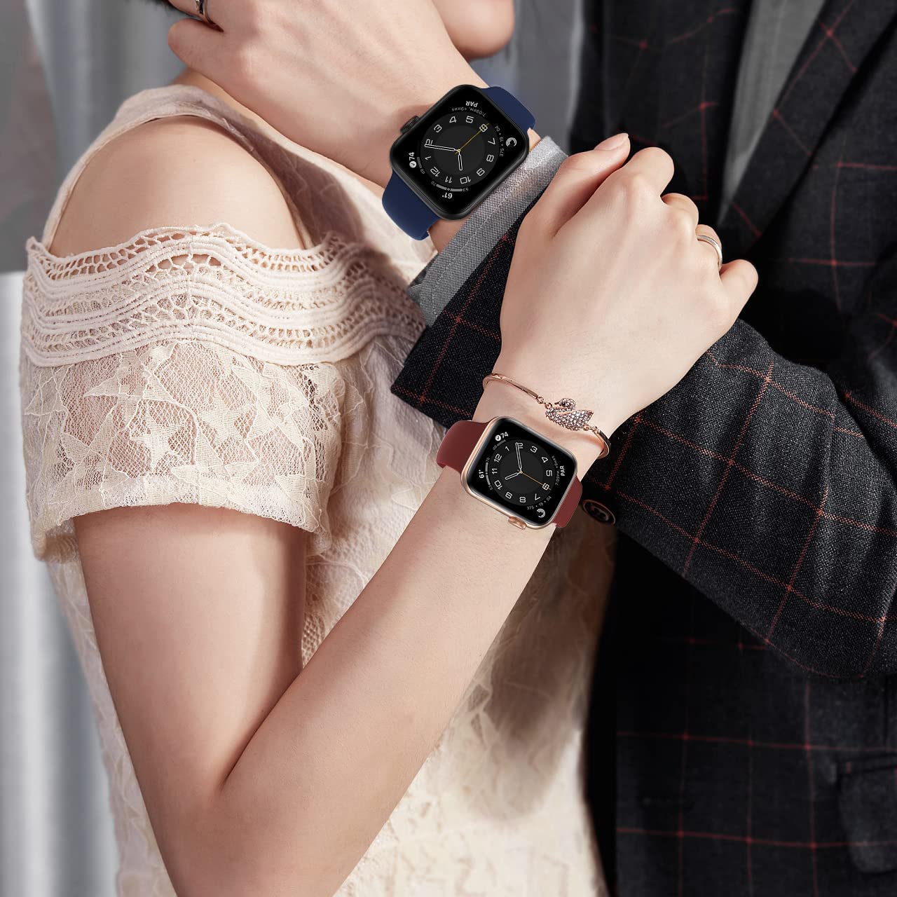 SuperNaNa 15 Pack Soft Silicone Bands for Apple Watch 40mm 41mm 38mm 45mm 44mm 42mm 46mm 49mm Replacement Strap for iWatch SE Series 10 9 8 7 6 5 4 3 - View 6 of 7