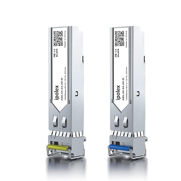 ipolex iPolex 1000Base BIDI SFP Module Pair 1.25G Gigabit SingleMode Transceiver 1550nm 1310nm up to 20 km Compatible with Cisco Ubiquiti Mikrotik D-Link Netgear TP-Link - View 7 of 7