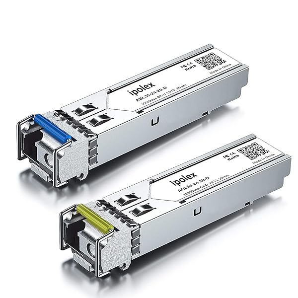 ipolex iPolex 1000Base BIDI SFP Module Pair 1.25G Gigabit SingleMode Transceiver 1550nm 1310nm up to 20 km Compatible with Cisco Ubiquiti Mikrotik D-Link Netgear TP-Link - View 2 of 7