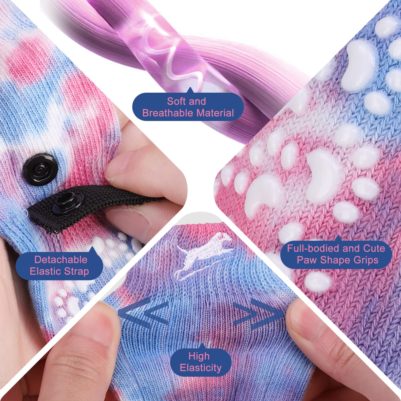 EXPAWLORER EXPAWLORER Anti Slip Dog Socks for Paw Protection and Traction Control on Hot Pavement for Small Medium Large Senior Dogs - View 4 of 7