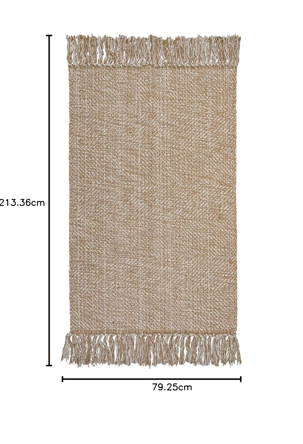 Collive Collive Long Hallway Runner Rug 2.6 x 7 Washable Indoor Entryway Tan Cream Braided Woven Low Profile Carpet for Laundry Room Bedroom Doorway - View 2 of 9