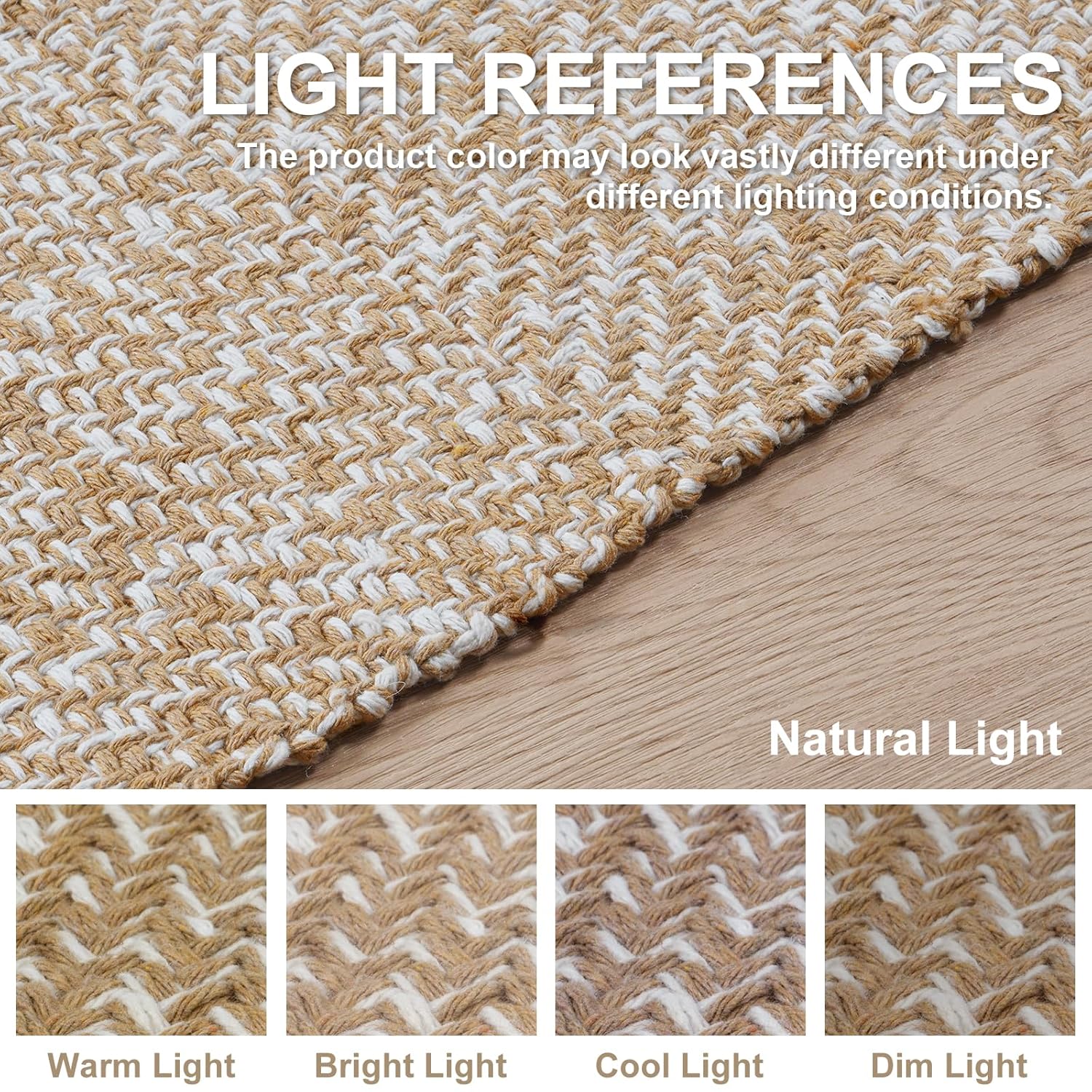 Collive Collive Long Hallway Runner Rug 2.6 x 7 Washable Indoor Entryway Tan Cream Braided Woven Low Profile Carpet for Laundry Room Bedroom Doorway - View 6 of 9