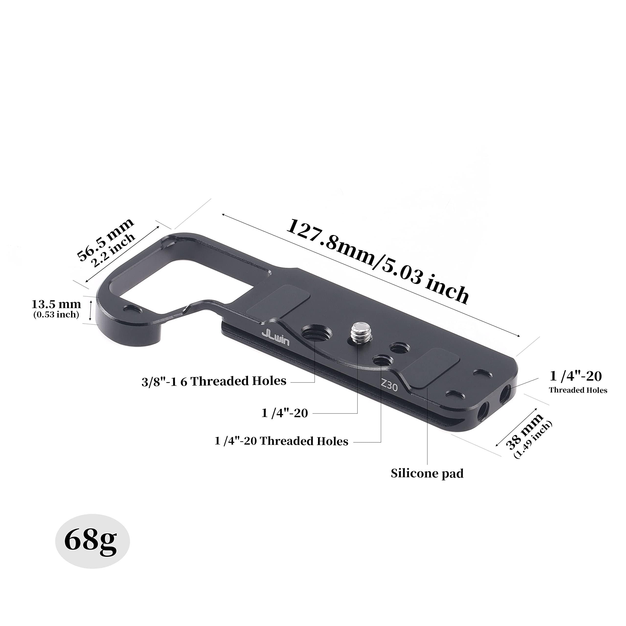 Hersmay Hersmay Z 30 Quick Release Plate for Nikon Z 30 Z 50 Mirrorless Camera with Cold Shoe Mount Arca-Swiss Compatible - View 2 of 5