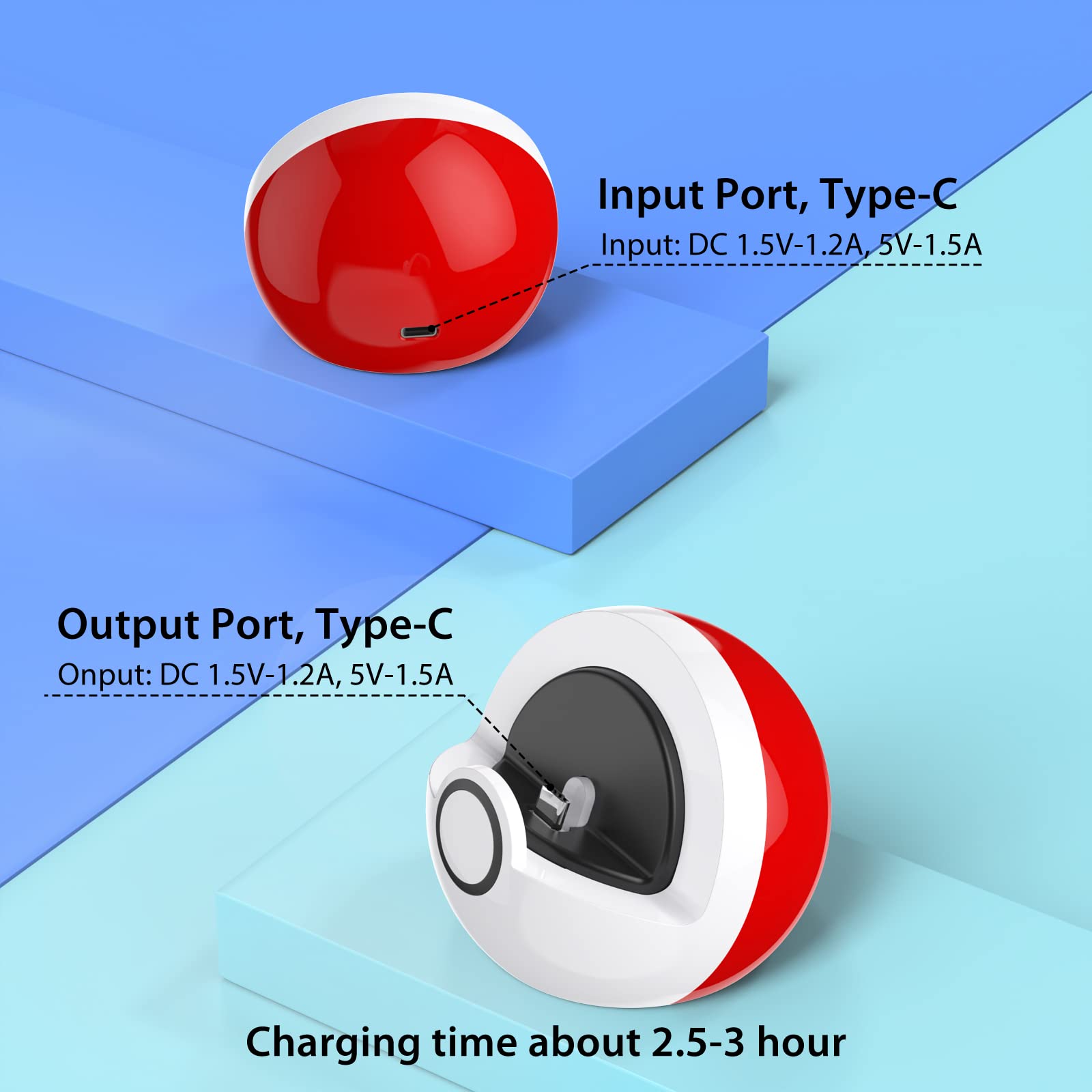 Antank Antank Tiny Charging Stand for Nintendo Switch Lite OLED Portable Dock Station with USB-C Port Red White - View 6 of 7