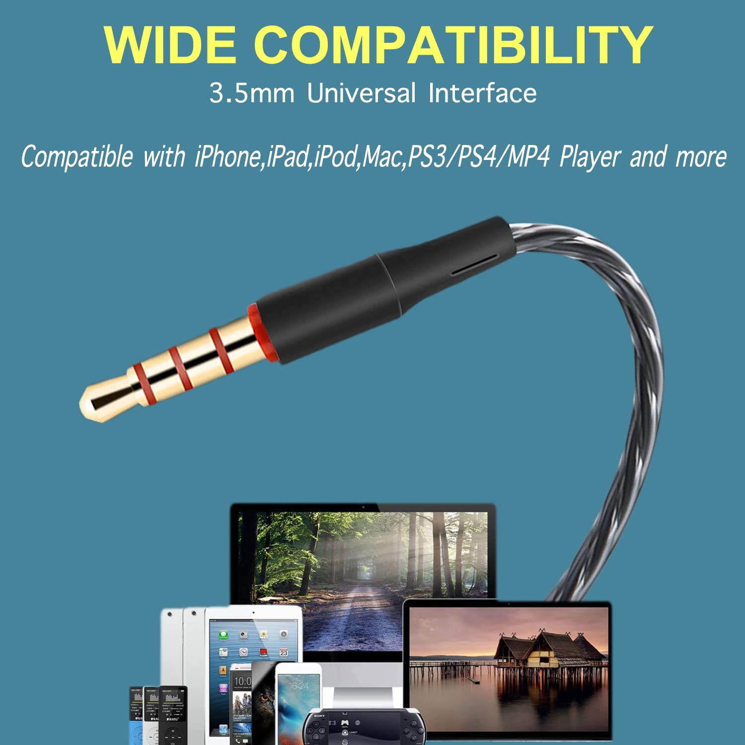 Cianyyee 6Pack Earbuds Headphones Wired with Microphone?in-Ear Earbuds,Noise Isolating,Powerful Heavy Bass, Earphones Compatible with iPhone, iPod, - View 4 of 6